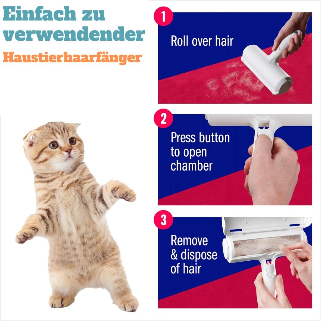 HairBuster Roller™ - Wiederverwendbarer Haustierhaarfänger für Stoffe (Sofa, Teppich, Auto) - wunderfriend