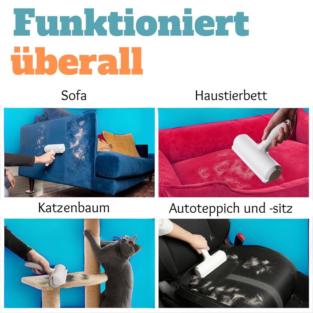 HairBuster Roller™ - Wiederverwendbarer Haustierhaarfänger für Stoffe (Sofa, Teppich, Auto) - wunderfriend